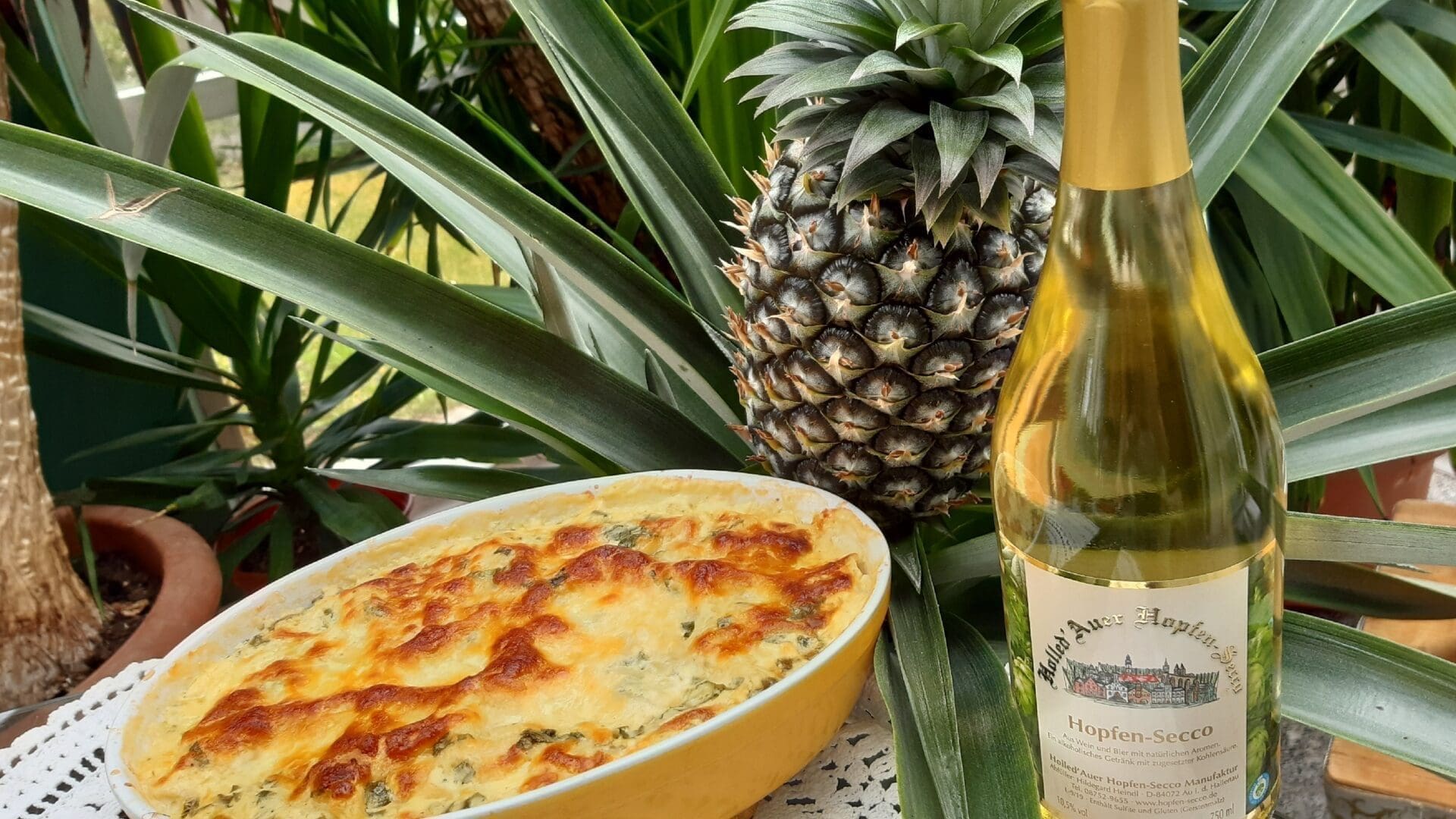Ananas Lasagne mit Hopfen-Secco