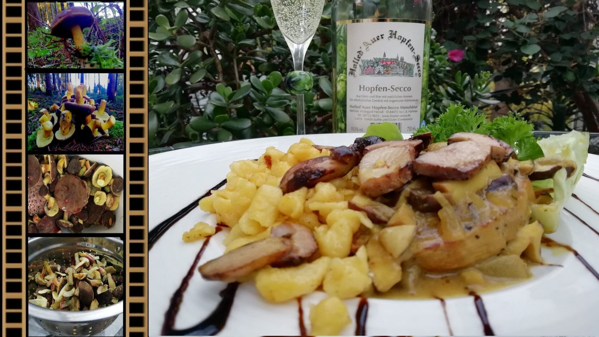 Steinpilze und Röhrlinge mit Hopfen-Secco